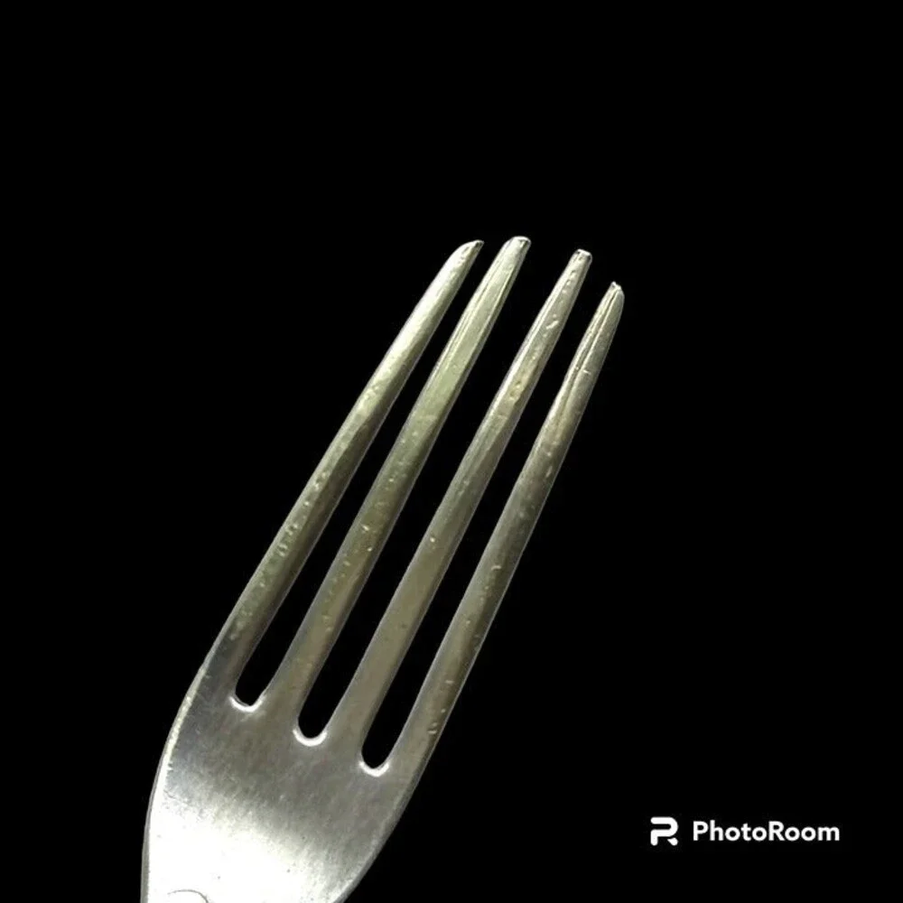 WM Rogers Bros Silverplate Olive Pattern Fork-!848-Monogram L.F-Victorian-Scroll